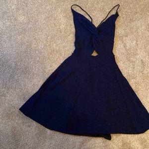 Navy blue dress with crisscross back